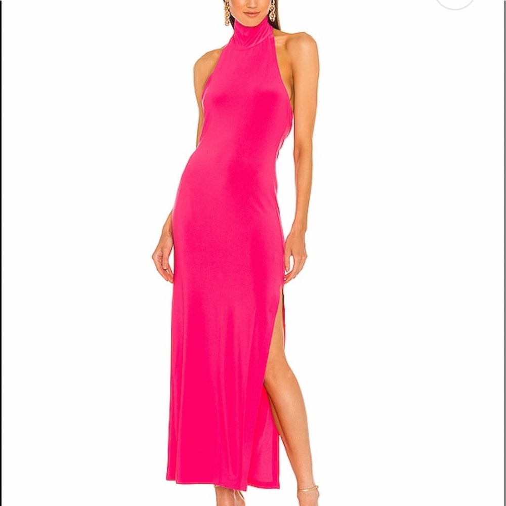 REVOLVE halter neck dress with slit